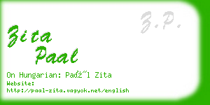 zita paal business card